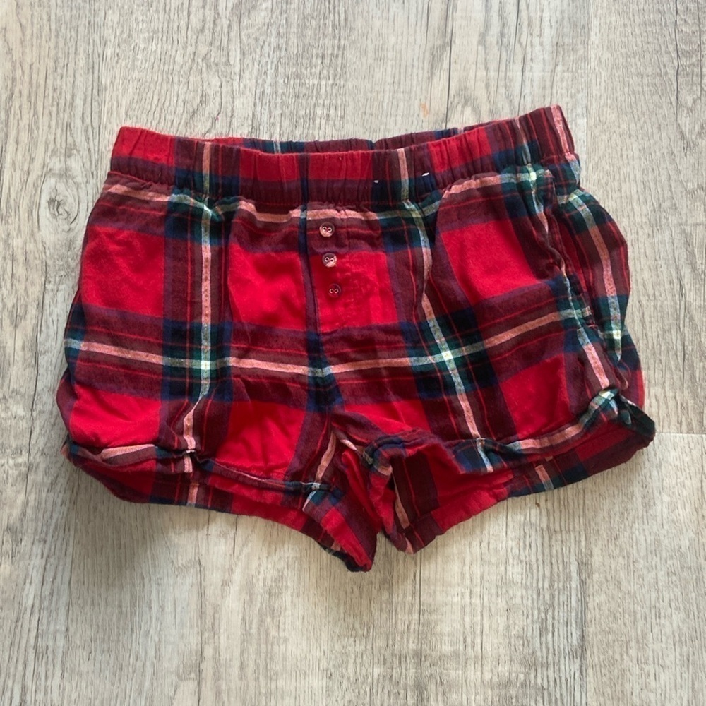 Stars above Red Pajama Shorts